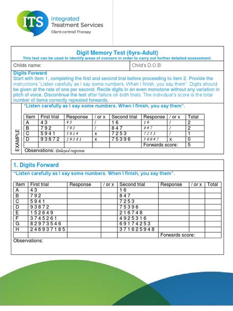 digit in the score meaning|THE DIGIT MEMORY TEST .